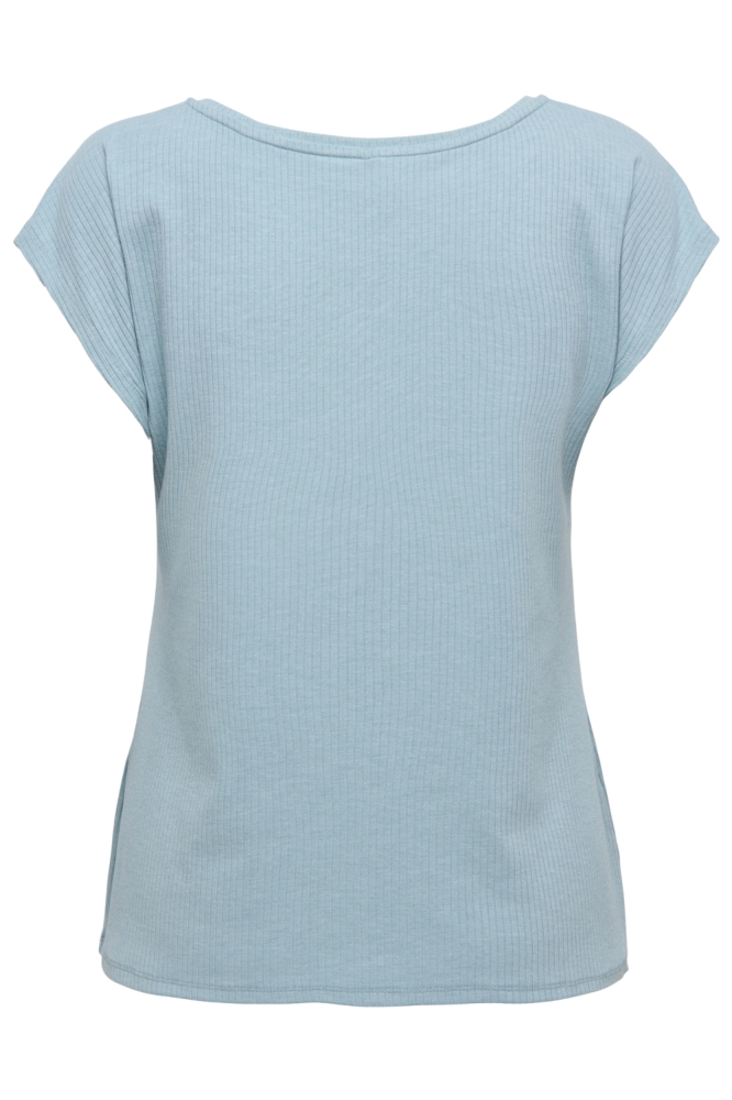 Only blauwe dames t-shirt | Achteraanzicht