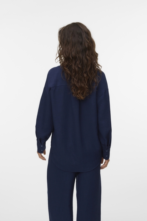 Vero Moda blauwe dames blouse | Model achteraanzicht
