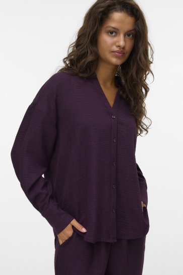 Vero Moda Blouse VMMELANEY QUEENY LS SHIRT WVN NOOS 10316389 Wine Tasting