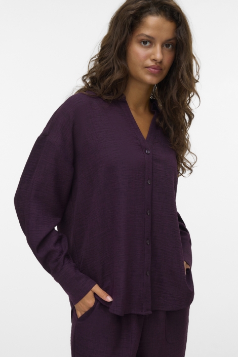 Vero Moda paarse dames blouse | Model vooraanzicht