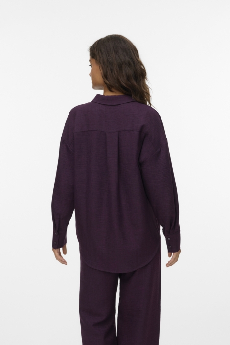 Vero Moda paarse dames blouse | Model achteraanzicht