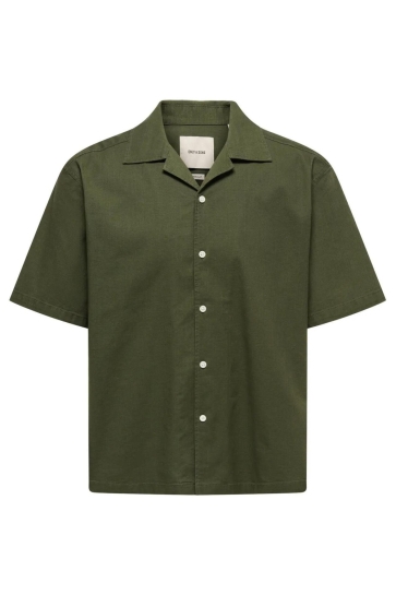 Only & Sons onsreid reg 0571 resort shirt Groen
