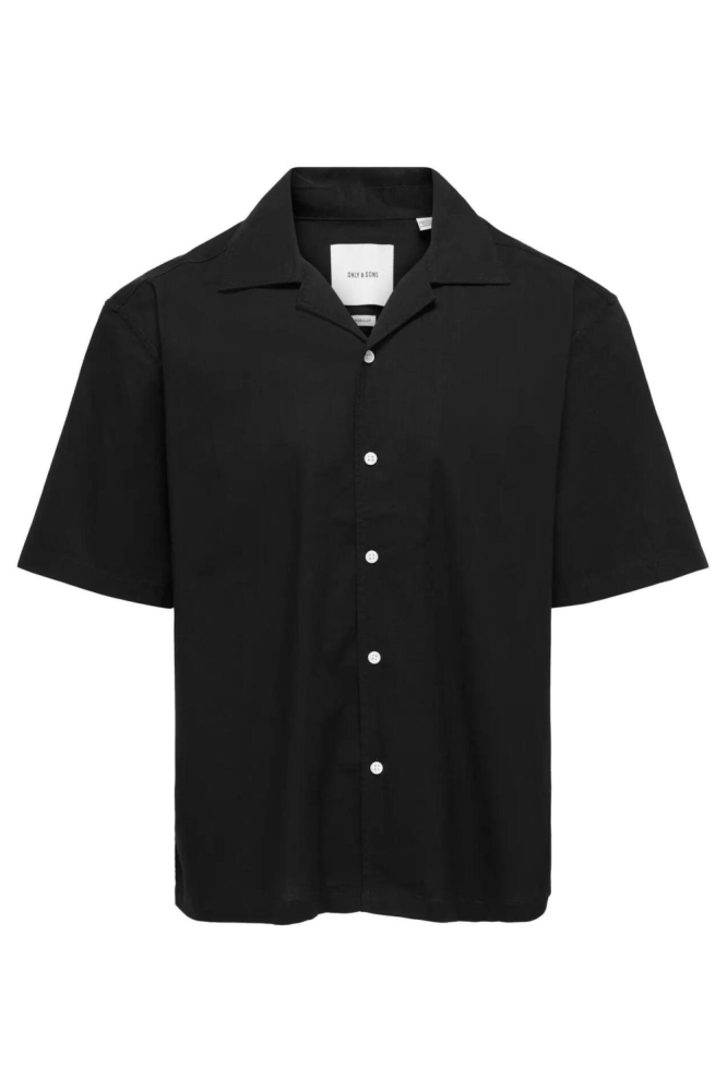 Only & Sons zwarte heren overhemd | Vooraanzicht
