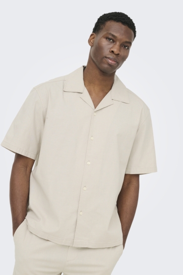 Only & Sons onsreid reg 0571 resort shirt Beige