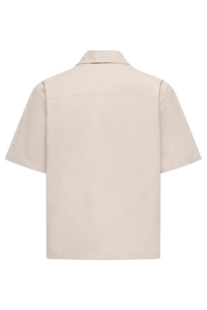 Only & Sons beige heren overhemd | Achteraanzicht