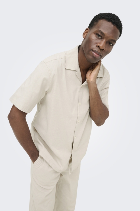 Only & Sons beige heren overhemd | Model