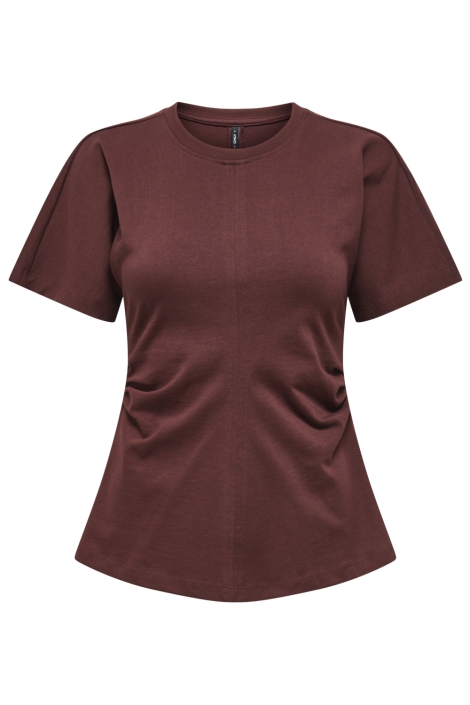 Only bruine dames t-shirt | Vooraanzicht