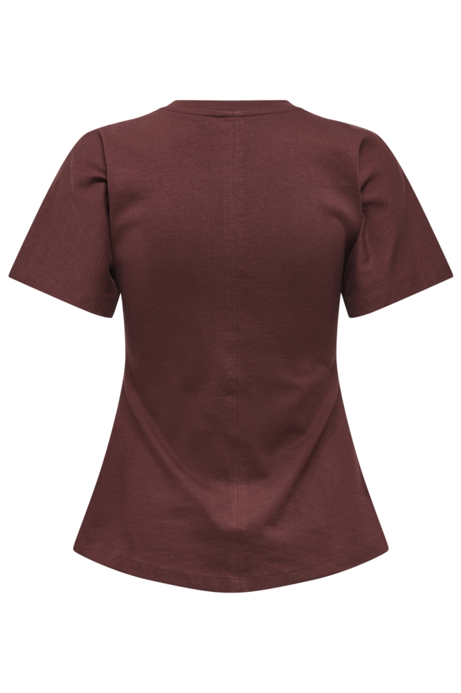 Only bruine dames t-shirt | Achteraanzicht