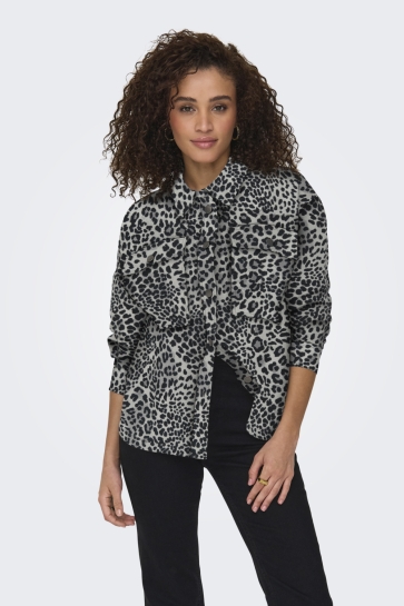 Jacqueline de Yong JDYRAY L/S SHACKET PNT 15343450 Vapor Blue/GREY/BLACK