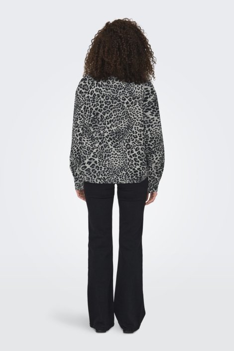 Jacqueline de Yong grijze dames jas | Model achteraanzicht