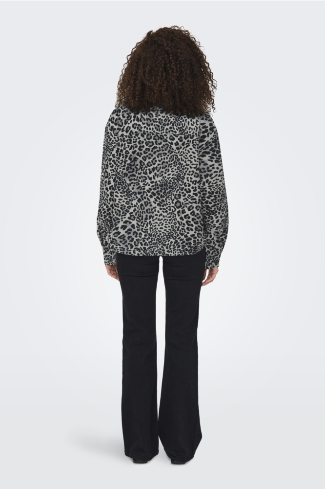 Jacqueline de Yong grijze dames jas | Model achteraanzicht