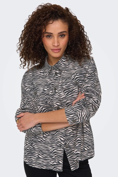 Jacqueline de Yong grijze dames jas | Model vooraanzicht