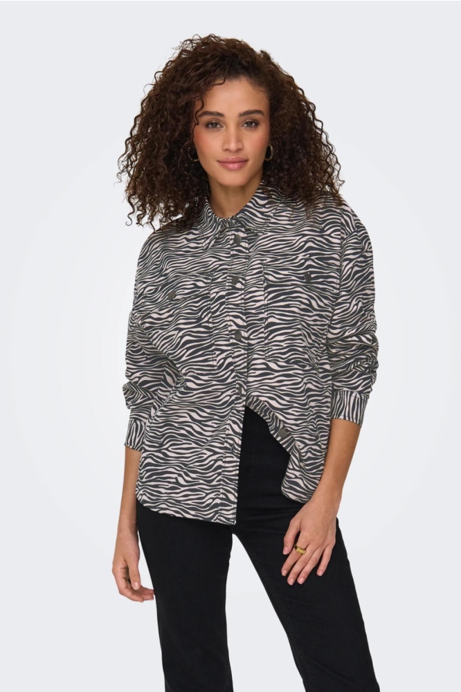 Jacqueline de Yong grijze dames jas | Model vooraanzicht