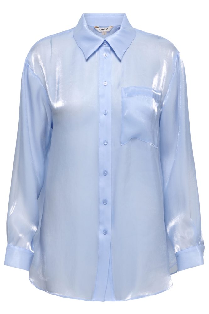 Only blauwe dames blouse | Vooraanzicht