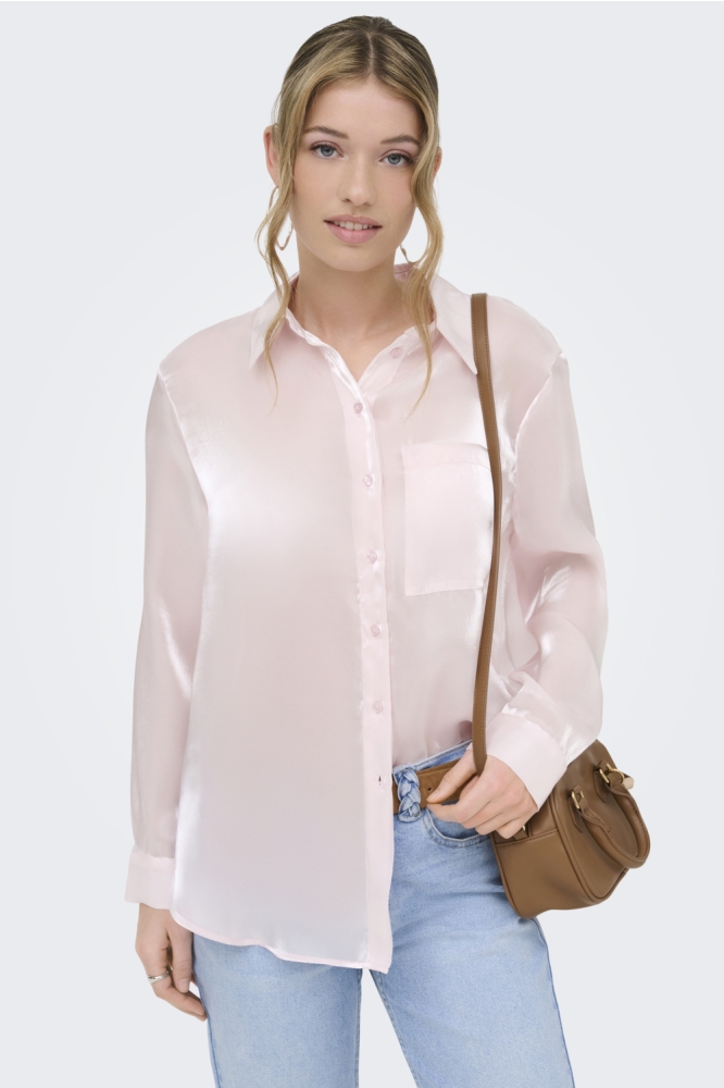 Only roze dames blouse | Model vooraanzicht