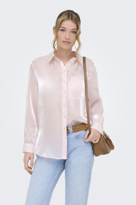 Only roze dames blouse | Model vooraanzicht