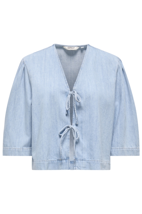 Only blauwe dames blouse | Vooraanzicht