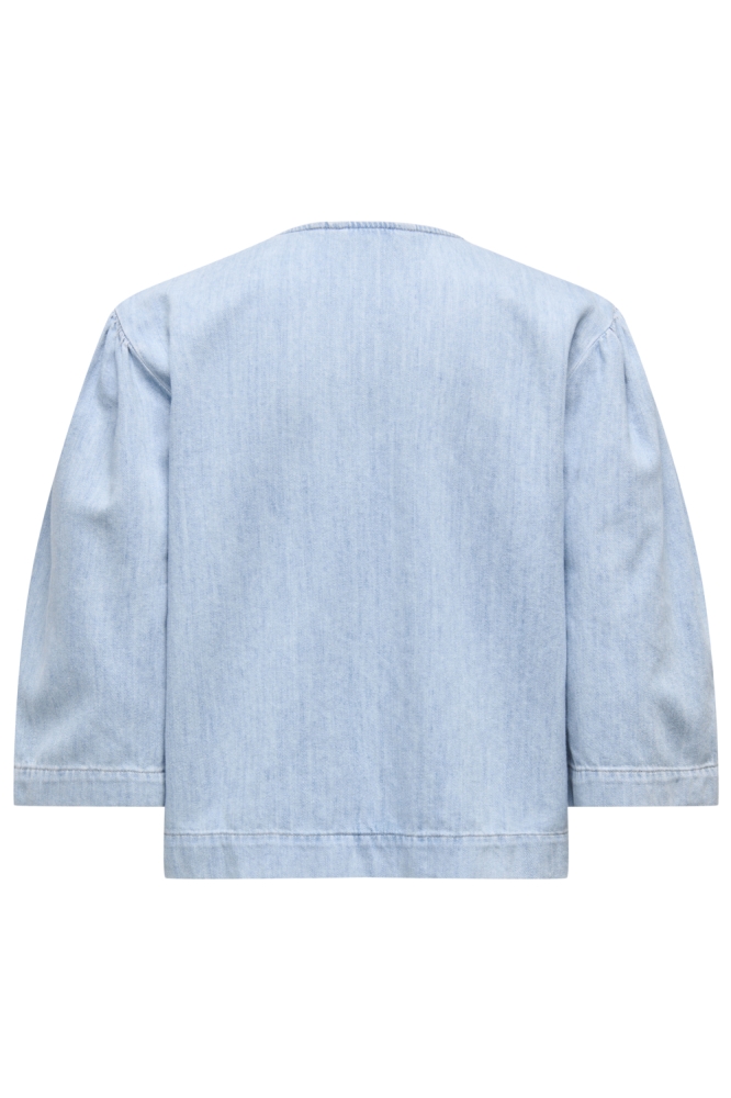 Only blauwe dames blouse | Achteraanzicht