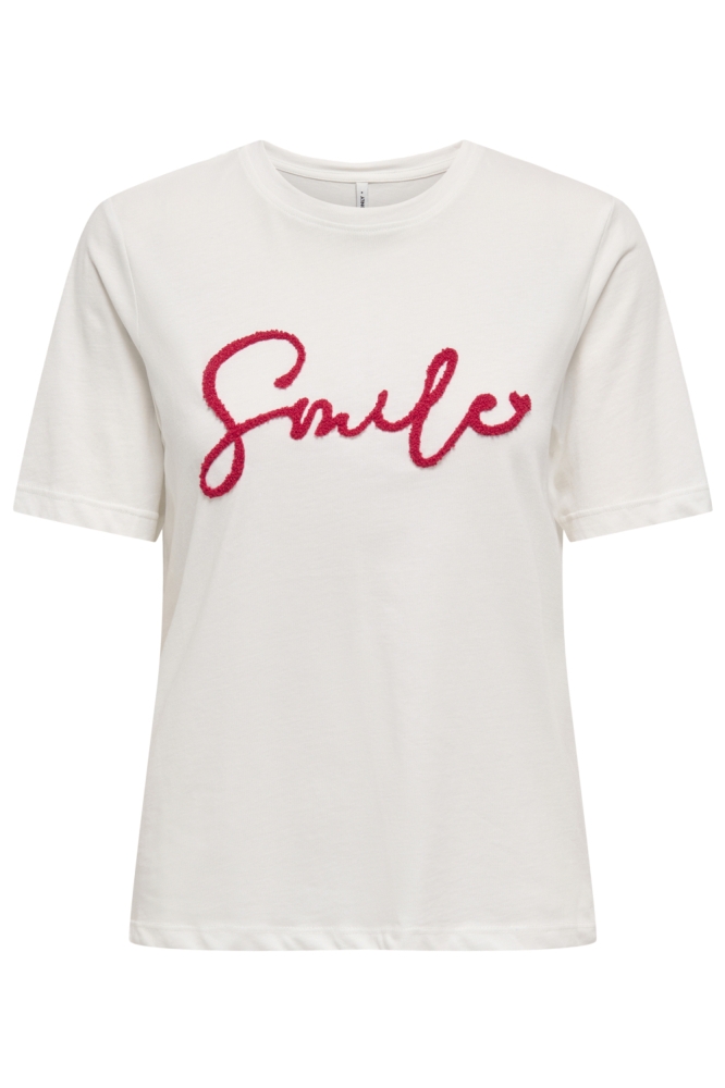 Only witte dames t-shirt | Vooraanzicht