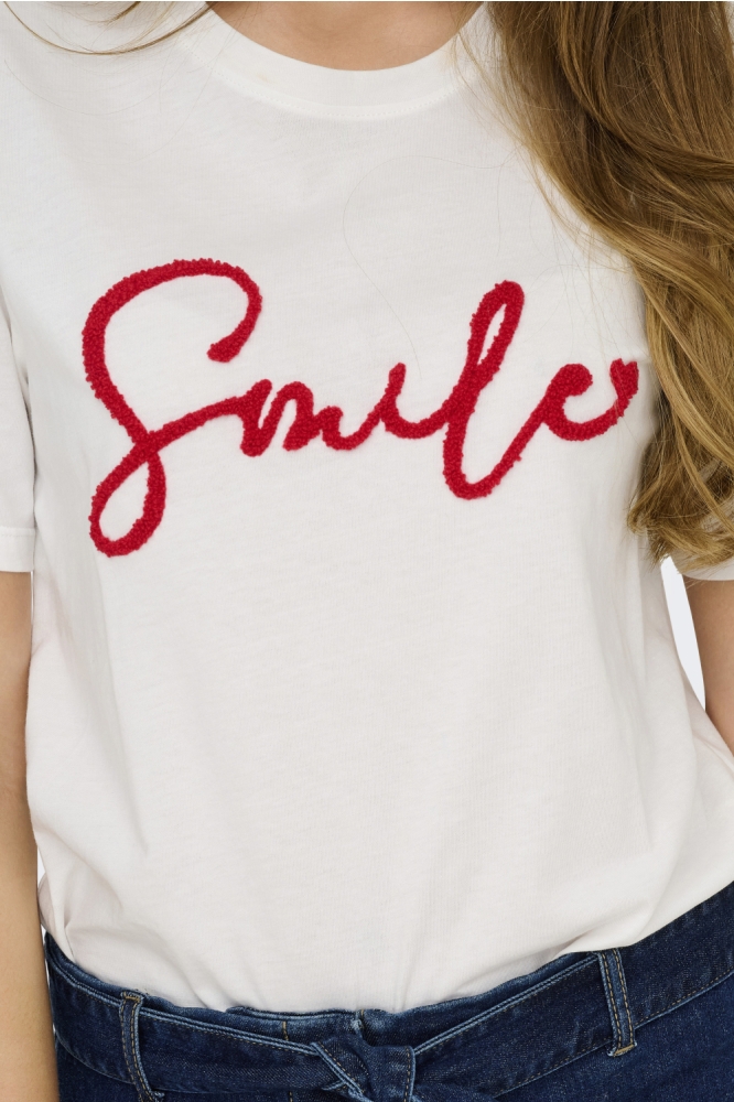 Only witte dames t-shirt | Close up
