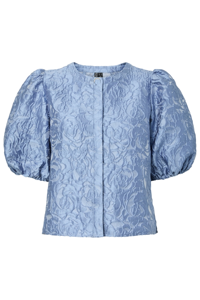 Pieces blauwe dames blouse | Vooraanzicht