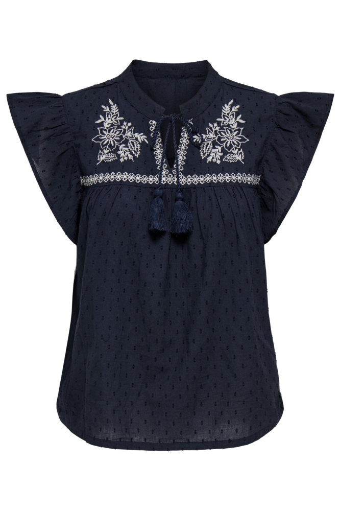 Jacqueline de Yong blauwe dames top | Vooraanzicht