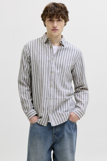 Jack & Jones jjesummer linen blend shirt l/s sn Groen