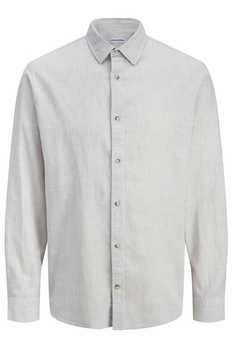 Jack & Jones beige heren overhemd | Vooraanzicht