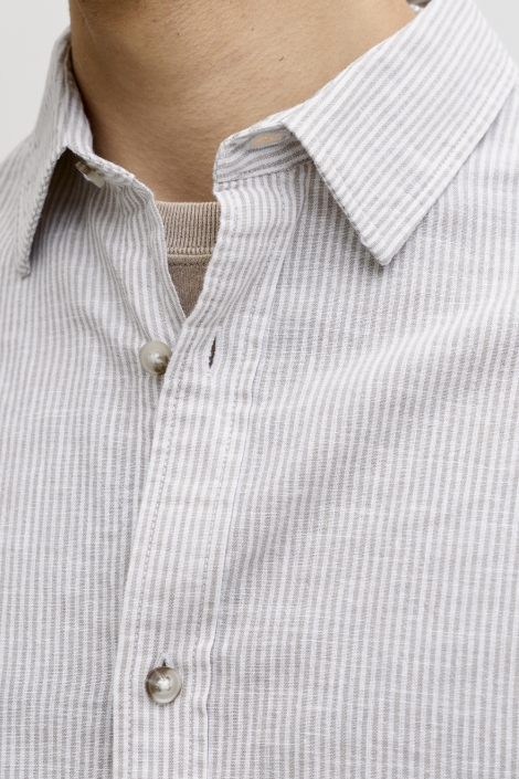 Jack & Jones beige heren overhemd | Close up