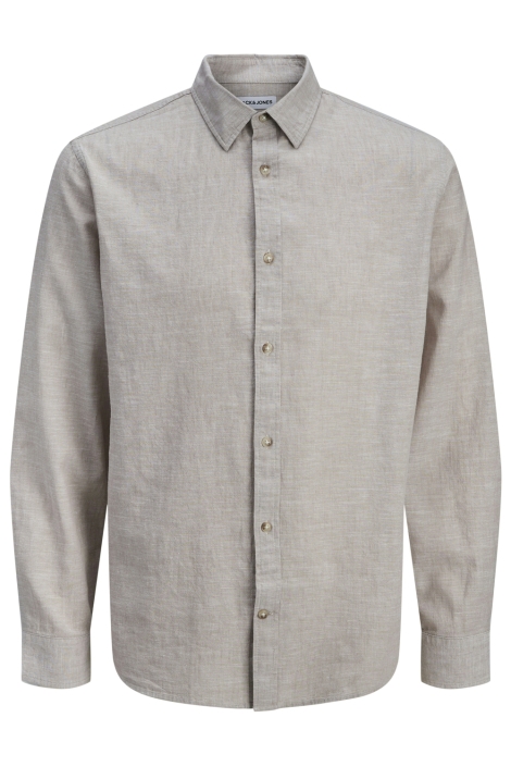 Jack & Jones beige heren overhemd | Vooraanzicht