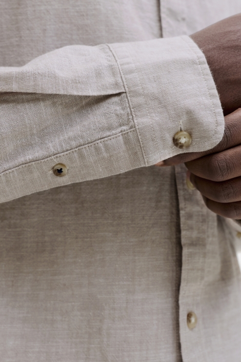 Jack & Jones beige heren overhemd | Close up
