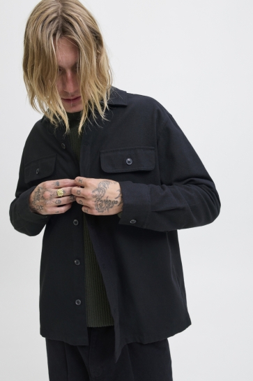 Jack & Jones JJECHARGE OVERSHIRT LS NOOS 12278969 BLACK