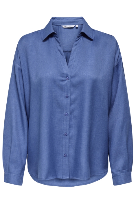 Only blauwe dames blouse | Vooraanzicht
