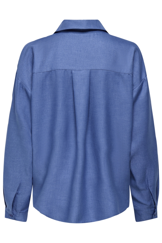 Only blauwe dames blouse | Achteraanzicht