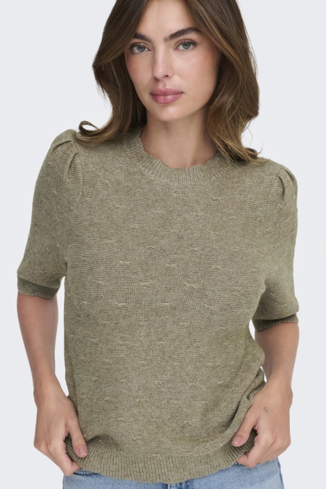 Only groene dames trui | Model vooraanzicht