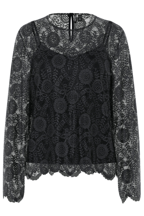 Pieces zwarte dames t-shirt | Achteraanzicht