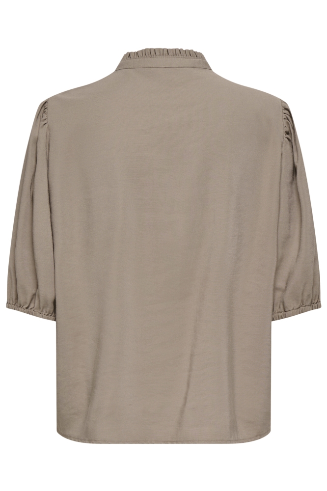 Only taupe dames blouse | Achteraanzicht