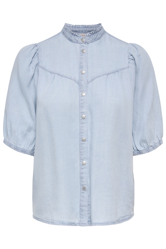 Only blauwe dames blouse | Vooraanzicht
