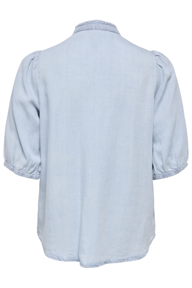 Only blauwe dames blouse | Achteraanzicht