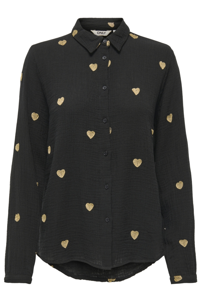 Only zwarte dames blouse | Vooraanzicht