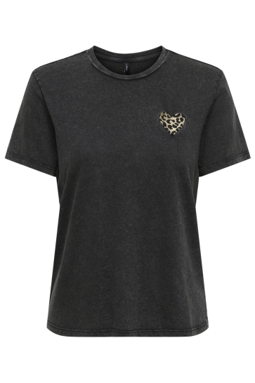 Only onllucy life s/s emb. top box cc jr Zwart