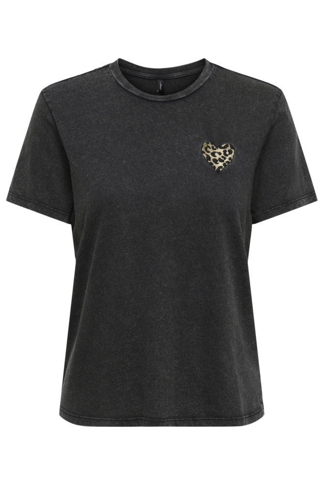 Only zwarte dames t-shirt | Vooraanzicht