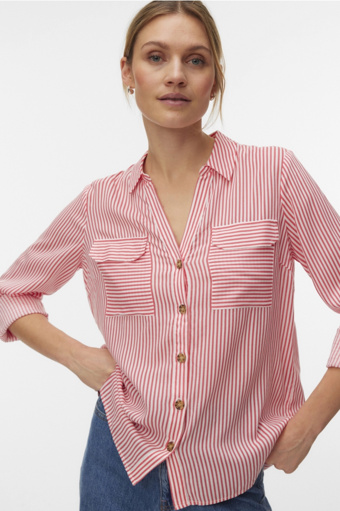 Vero Moda roze dames blouse | Model vooraanzicht
