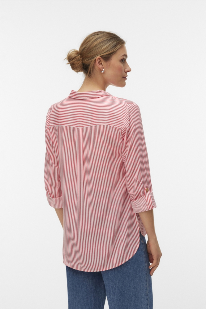 Vero Moda roze dames blouse | Model achteraanzicht