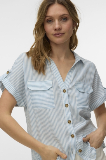 Vero Moda vmbumpy ss shirt wvn noos Blauw