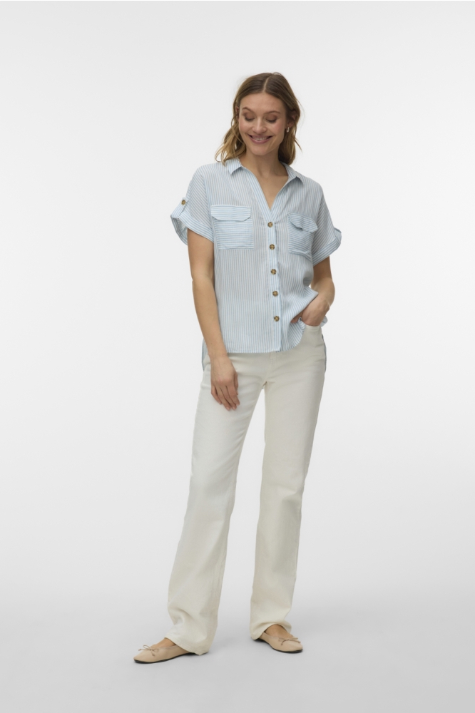 Vero Moda blauwe dames blouse | Model