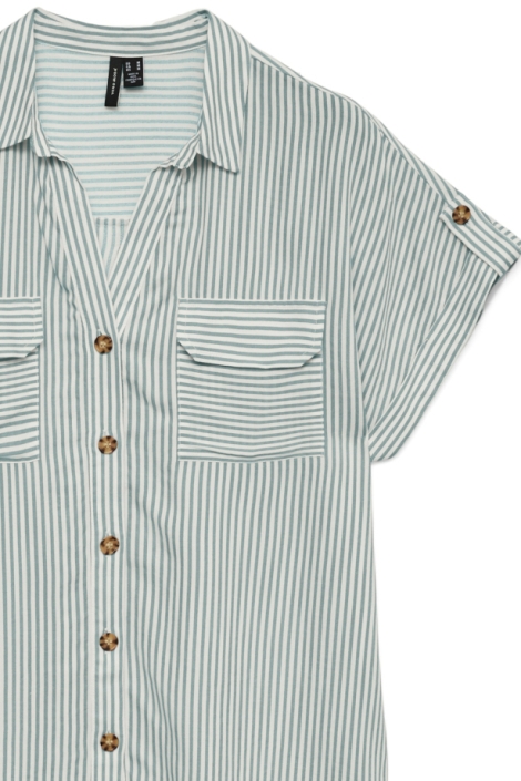 Vero Moda blauwe dames blouse | Close up