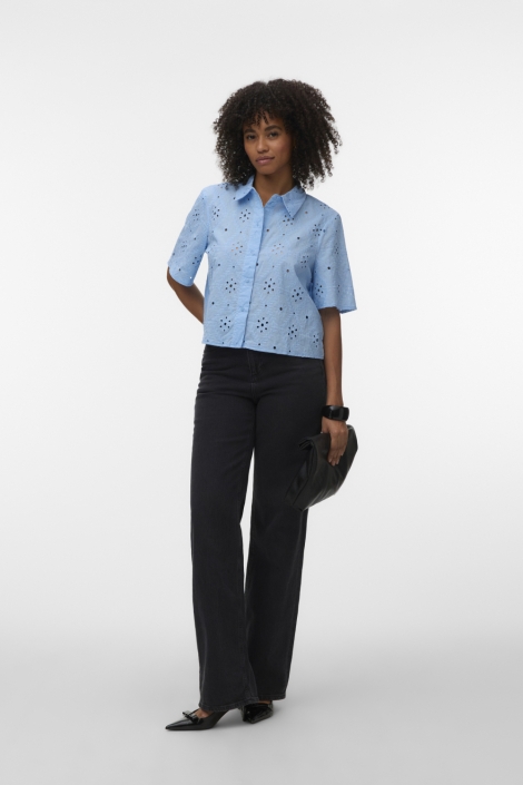 Vero Moda blauwe dames blouse | Model