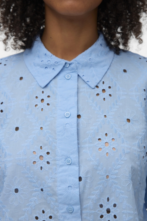 Vero Moda blauwe dames blouse | Close up