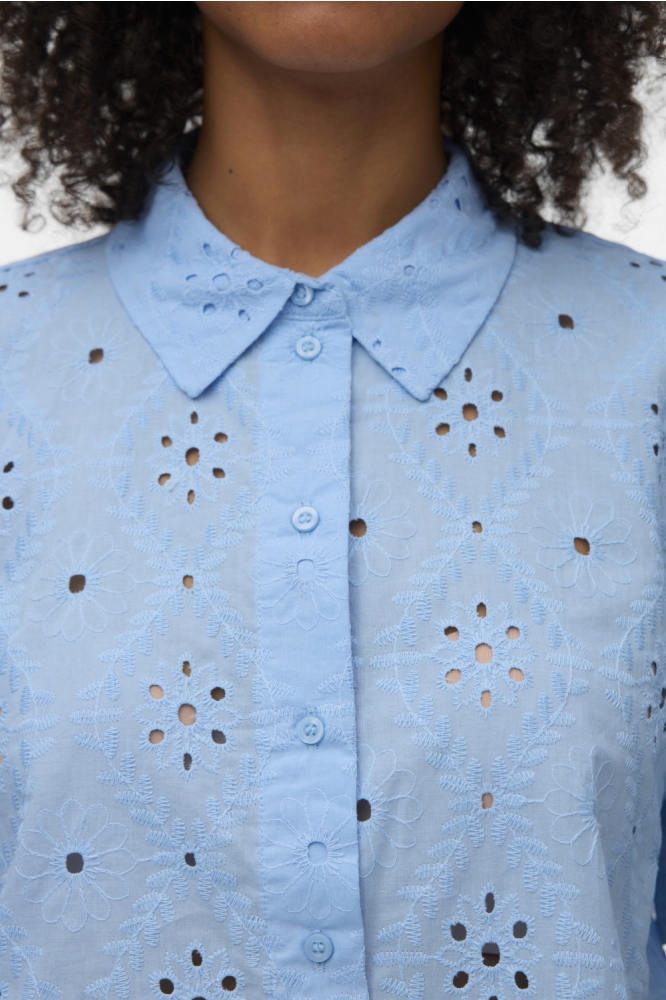 Vero Moda blauwe dames blouse | Close up